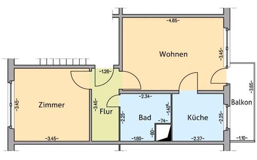 Foto - Anfragestopp!! 2 Raum Wohnung 44m², Warm 450€ Miete
