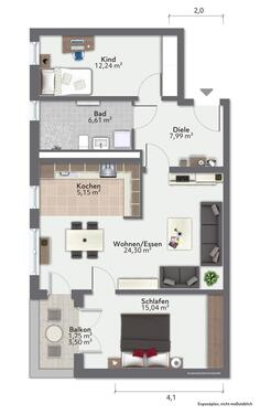 Foto - 3 Zimmer Etagenwohnung zur Miete in Greifswald