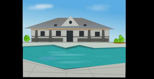 Foto - Moderner Walmdach-Bungalow (gehobene Ausstattung) mit Pool