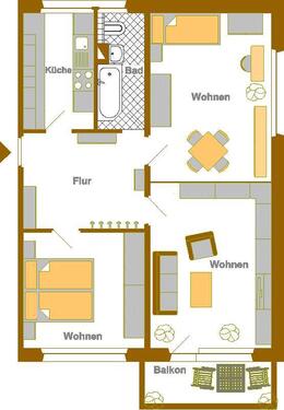 Foto - 3 Zimmer Etagenwohnung zur Miete in Schwedt (Oder)