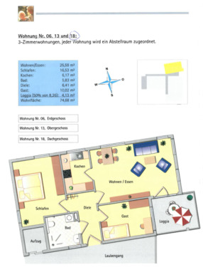 Foto - Frisch renovierte 3-Zimmer-Wohnung (74 m²) mit Aufzug, Loggia & T