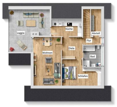 Foto - Möblierte Einlieger-Dachgeschosswohnung zu vermieten