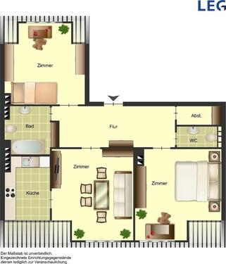 Foto - 3 Zimmer Dachgeschoßwohnung zur Miete in Solingen