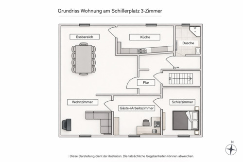 Foto - 3 Zimmer Etagenwohnung zur Miete in Wetzlar