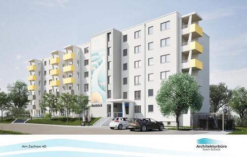 Foto - moderne 1-Raum-Apartments mit großem Balkon innerhalb einer Wohngruppe in Malchin