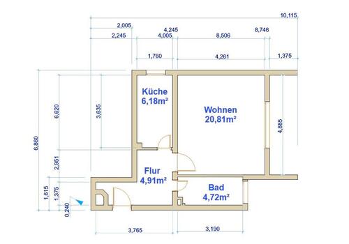 Foto - 40 m² Wohnung in Rüsselsheim - 600,00&nbsp;EUR Kaltmiete, ca.&nbsp; 40,00&nbsp;m&sup2;
