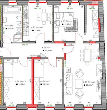Foto - 4 Zimmer Etagenwohnung zur Miete in Bad Frankenhausen/Kyffhäuser
