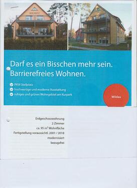 Foto - Wohnen am Kurpark, 2 Zimmer Wohnung + 2 Terrasen EG. Ohne Makler