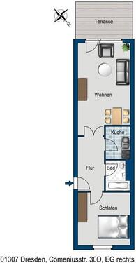 Foto - 2 Zimmer Erdgeschoßwohnung zur Miete in Dresden