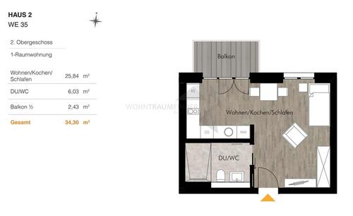 Foto - + Perfekt für Singles + Moderne 1-Zimmer-Wohnung mit Einbauküche und Balkon am Kulturpalast