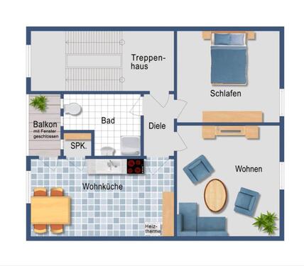 Foto - 2 Zimmer Wohnung, KDB, Loddgia Erstbezug nach Sanierung