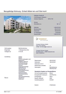 Foto - Moderne 3-Zimmer-Wohnung mit Balkon & Aufzug