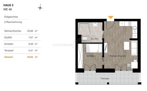 Foto - Senioren aufgepasst! Barrierefreie 2-Raum-Wohnung am Kulturpalast mit EBK & sonniger Terrasse