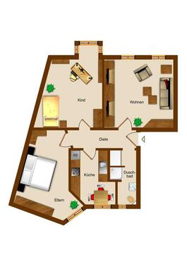 Foto - 3 Zimmer Dachgeschoßwohnung zur Miete in Magdeburg