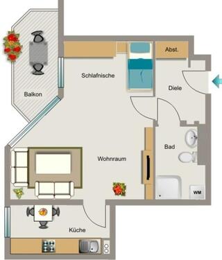 Foto - 1.5 Zimmer Etagenwohnung zur Miete in Recklinghausen