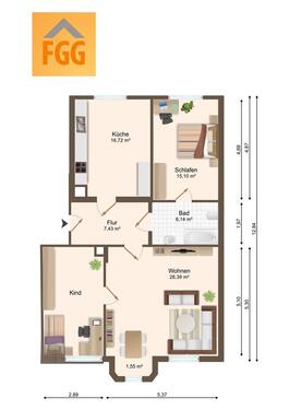 Foto - Etagenwohnung in Falkenstein/Vogtland zur Miete