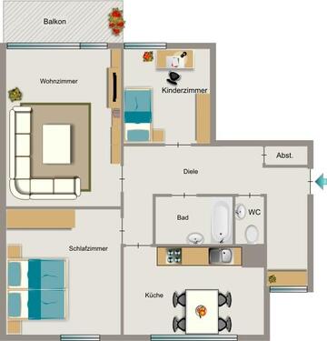 Foto - 3.5 Zimmer Etagenwohnung zur Miete in Essen
