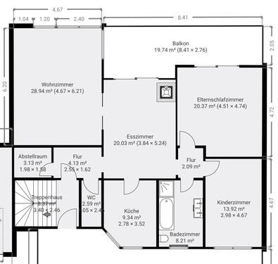 Foto - 4-Zimmer Wohnung mit großem Balkon teilsaniert