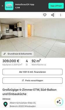 Foto - Großzügige 4-Zimmer ETW, Süd-Balkon und Einbauküche in Wiesbaden