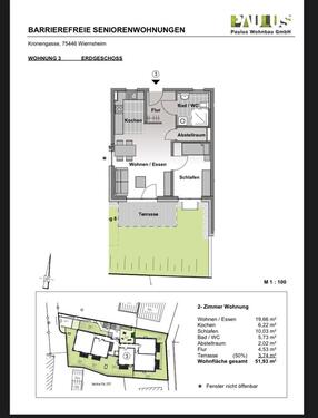 Foto - 2 Zimmer Terrassenwohnung zum Kaufen in Wiernsheim