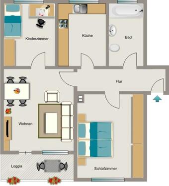 Foto - 3.5 Zimmer Erdgeschoßwohnung zur Miete in Moers
