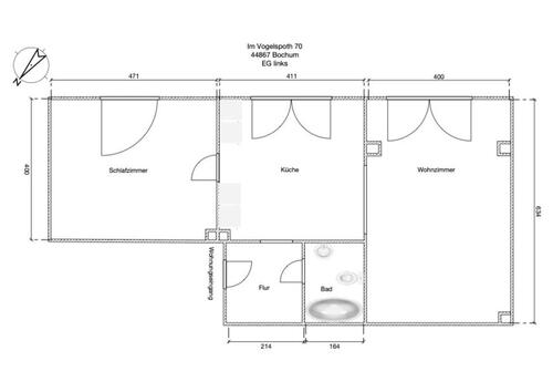 Foto - 2.5 Zimmer Erdgeschoßwohnung in Bochum