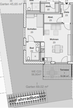 Foto - 2 Zimmer Wohnung mit großer Terrasse + Garten barrierefrei