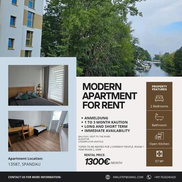 Foto - Neue Wohnung im Spandau - 1.300,00 EUR Kaltmiete,