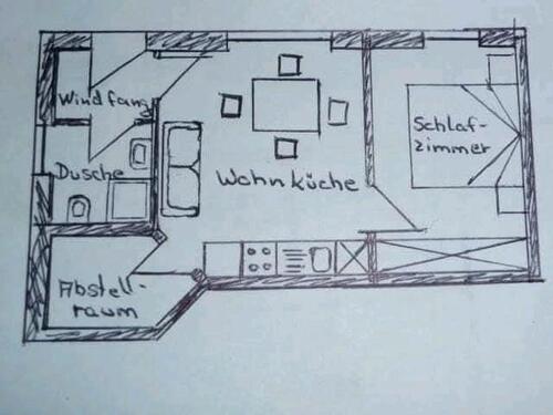Foto - Wohnung Erdgeschoss 40qm - 360,00 EUR Kaltmiete,