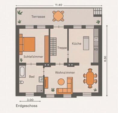 Foto - 2 Zimmer Erdgeschoßwohnung zur Miete in Saarbrücken