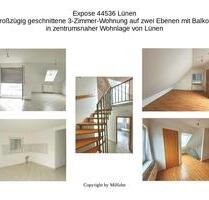 Großzügig geschnittene 3-Zimmer-Wohnung, zwei Ebenen, Balkon - Lünen Brambauer