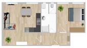 Foto - 54qm 1,5-Raum-Wohnung - 270,00 EUR Kaltmiete,