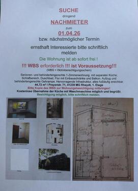 Foto - NACHMIETER dringend zum 01.04. oder zeitnah _ WBS erforderlich!!!