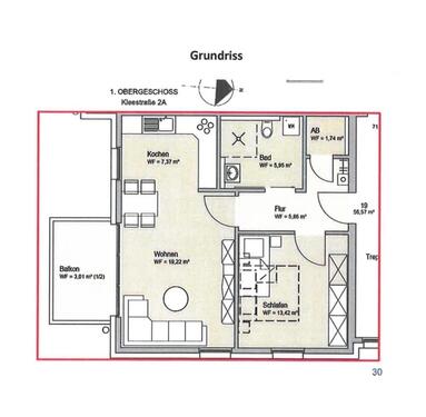 Foto - Wohnung zu vermieten - 740,00&nbsp;EUR Kaltmiete, ca.&nbsp; 56,00&nbsp;m&sup2;