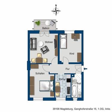 Foto - Etagenwohnung zur Miete in Magdeburg