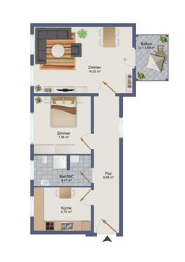 Foto - 2 Zimmer Etagenwohnung zur Miete in Dessau-Roßlau