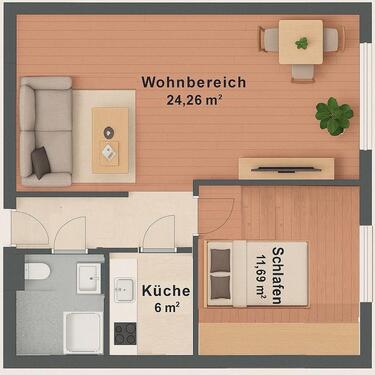 Foto - Eigentumswohnung 2 ZKB 48m2 in Vechta