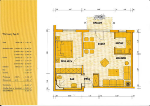 Foto - 2 Zimmer Erdgeschoßwohnung zur Miete in Ludwigsburg
