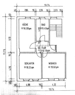 Foto - 2-Zimmer-Wohnung mit großer Küche, Bad m. Wanne + Du.