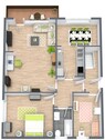 Grundriss - Sanierte 3-Zimmer-Wohnung in Ortsrandlage *Balkon *Carport
