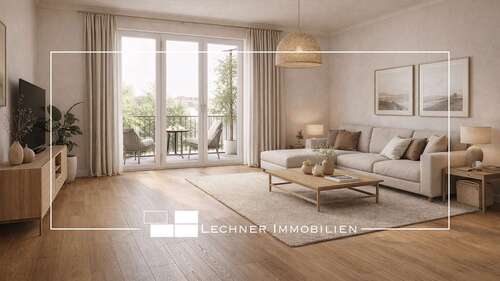 Wohnzimmer - Maisonettewohnung mit Stadtausblick