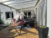 überdachte Terrasse - Einfamilienhaus mit 260,00 m&sup2; in Schönwölkau zum Kaufen