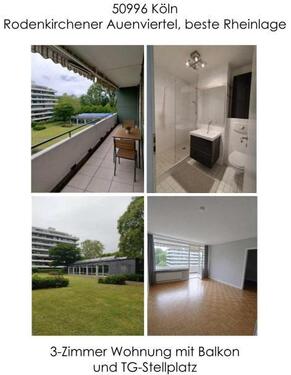 Foto - Rodenkirchener Auenviertel, beste Rheinlage Moderne 3-Zimmer Wohnung mit Balkon und TG-Stellplatz (bezugsfrei ab 01.09.2026)