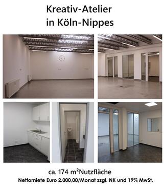 Foto - Kreativ-Atelier in Köln-Nippes - 2.000,00&nbsp;EUR Kaltmiete, ca.&nbsp; 174,00&nbsp;m&sup2;