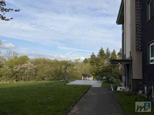 Gemeinschaftsgarten mit Terrasse, Grillplatz und Spielfläche - PROVISIONSFREI! 3-Zi-Wohnung in Lev.-Pattscheid, idyllisch gelegen nahe Diepentalsperre!