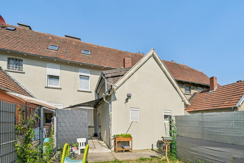 Rückansicht Gartenbereich - Reihenmittelhaus mit 94,00 m&sup2; in Rheine / Eschendorf zum Kaufen