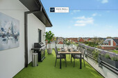 Titelbild KI-Statging - Sundowner auf der Dachterrasse genießen? - Neuwertige Penthousewohnung mit zwei Stellplätzen