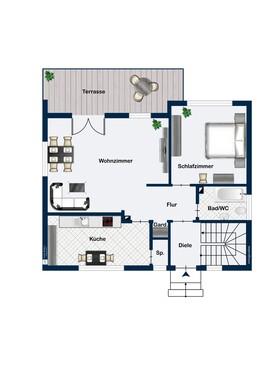 Erdgeschoss - 5 Zimmer Einfamilienhaus in Dülmen / Hiddingsel
