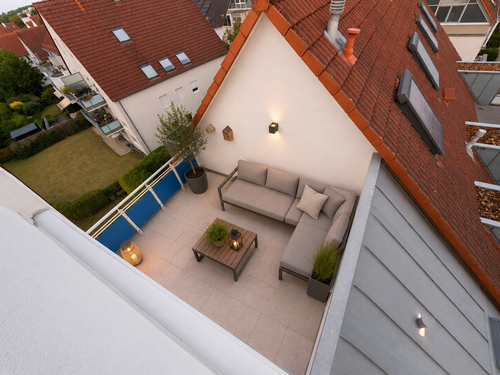Südterrasse mit Dekobeispiel - 