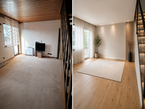 EG Wohnzimmer vorher / nachher - 